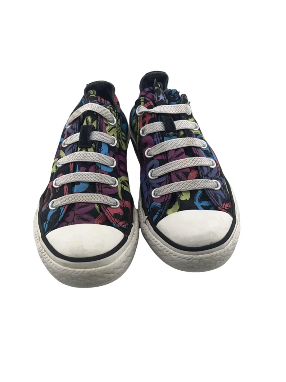 Girls Converse All Star Low Top Sneakers Size 13 Multicolor Peace Print Shoes